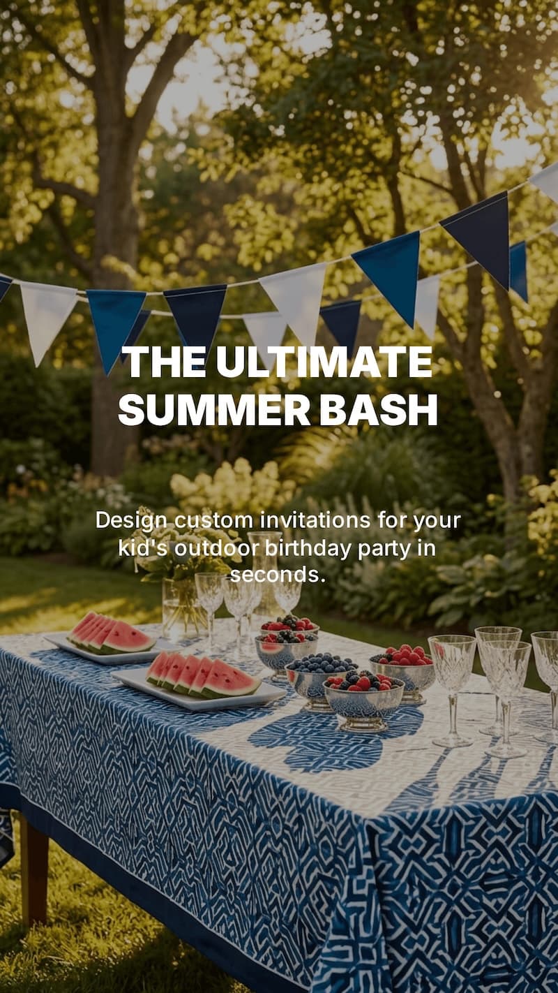 Ainviter outdoor birthday party invitations β design beautiful custom invitations for kids and outdoor events in seconds